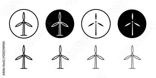 Wind turbine icon Simple outline vector logo