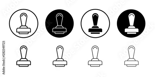 Approval stamp icon Simple outline vector logo