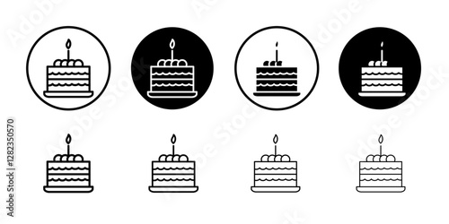 Cake icon Simple outline vector logo