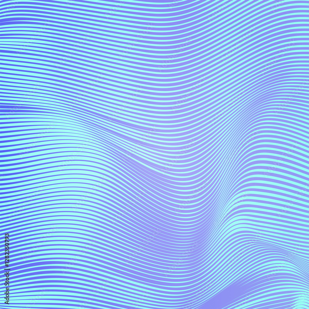 Abstract neon background. Bright wavy background. Synthwave sci-fi backdrop. Easy to edit vector template for your design.