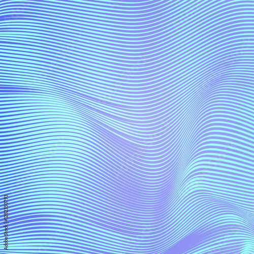 Obraz na płótnie Abstract neon background. Bright wavy background. Synthwave sci-fi backdrop. Easy to edit vector template for your design. w salonie