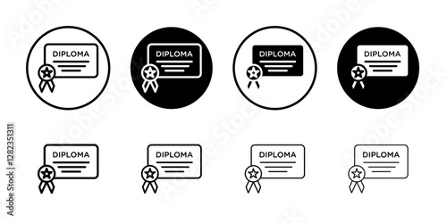 Free Download Diploma icon Simple outline vector logo - GFXLoad