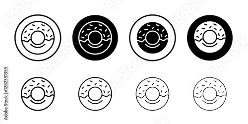 Donut icon Simple outline vector logo