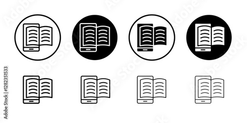 E-book icon Simple outline vector logo