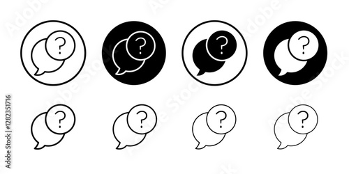 FAQ icon Simple outline vector logo