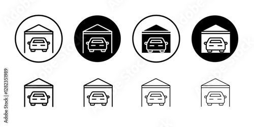 Garage icon Simple outline vector logo