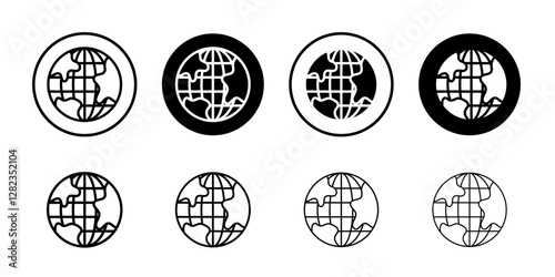 Globe icon Simple outline vector logo