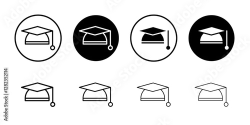 Graduation cap icon Simple outline vector logo