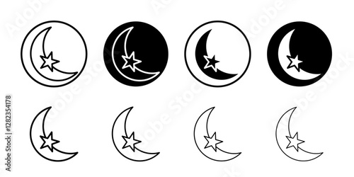 Moon icon Simple outline vector logo