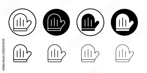 Oven mitt icon Simple outline vector logo