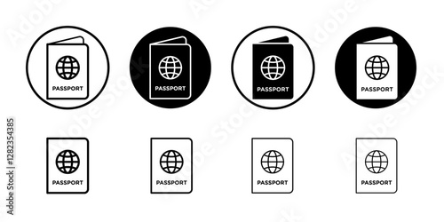 Passport icon Simple outline vector logo