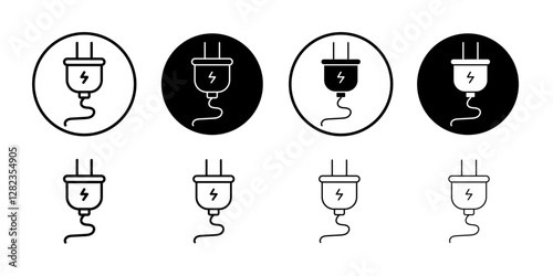 Plug icon Simple outline vector logo