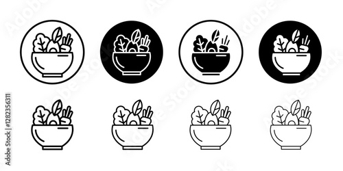 Salad icon Simple outline vector logo