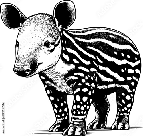 baby tapir vector illustration
