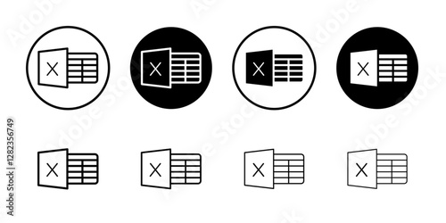 Spreadsheet icon Simple outline vector logo