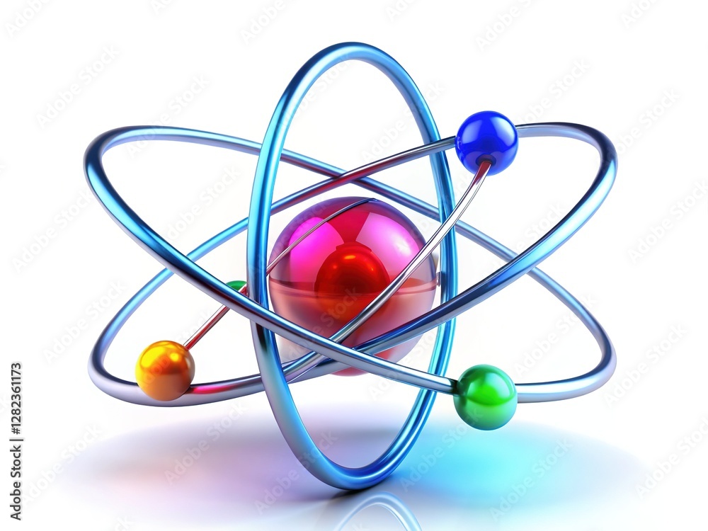 Atom Symbol in Vivid, Sharp Colors Atom Symbol in Vivid, Sharp Colors
