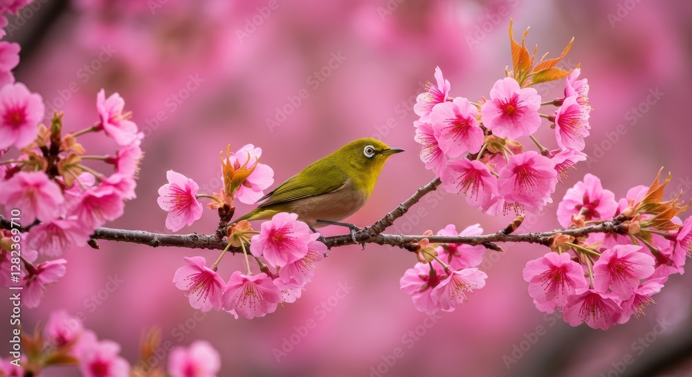 桜とメジロ 桜とメジロ