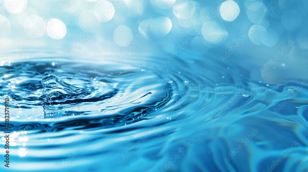 A drop of water is falling into a body of water A drop of water is falling into a body of water