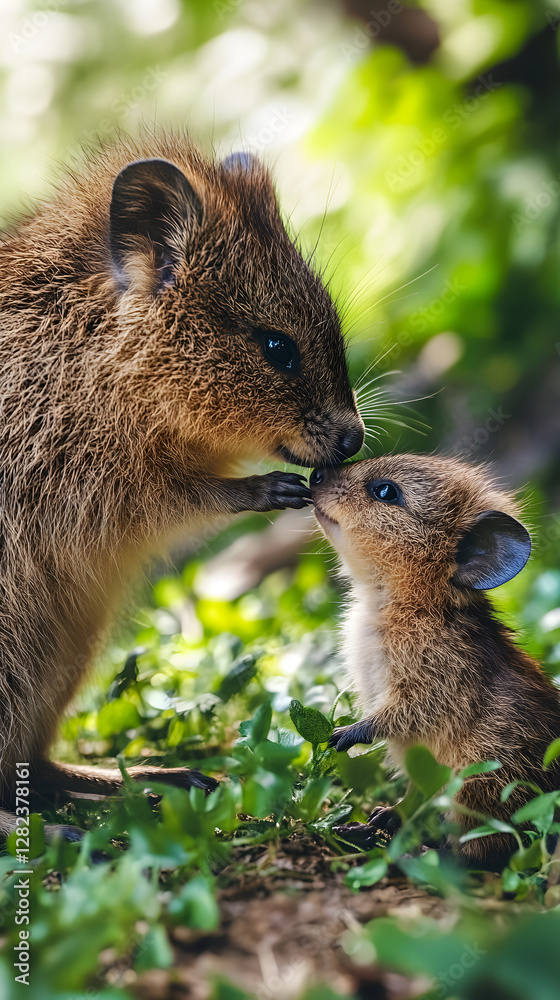 Heartwarming Bond: A Quokka Family's Journey Through Their Serene Natural Habitat Heartwarming Bond: A Quokka Family's Journey Through Their Serene Natural Habitat