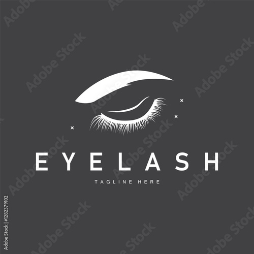 simple black silhouette design eyelash logo decoration beautify the face with a template concept for salon, spa, cosmetic shop or other business