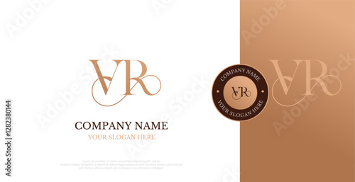 Initial VR Logo Design Vector 