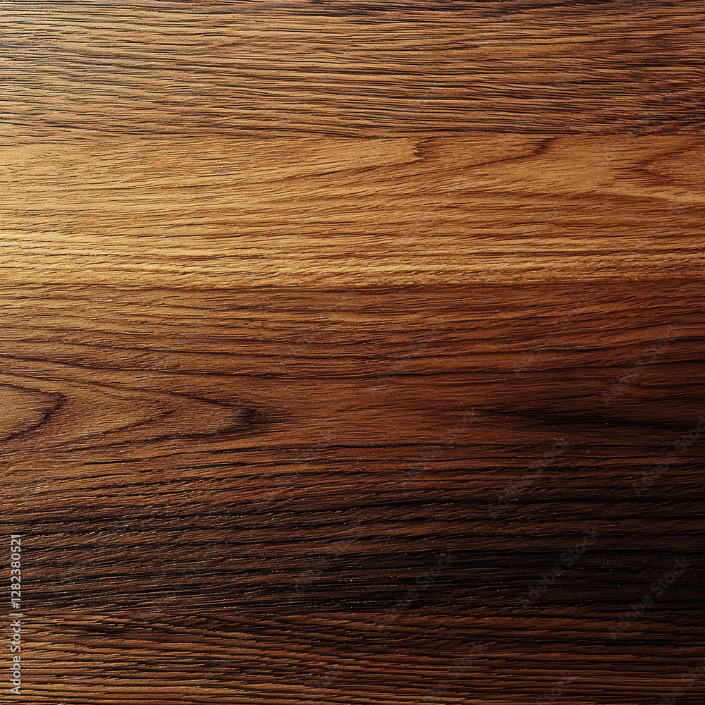 Obraz premium Close-up image of richly toned wooden surface, showing multiple layers and grain patterns, with a play of light and shadow - AI-Generated