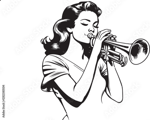 girl with a trumpet