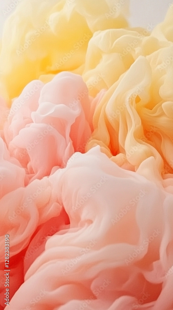A colorful, abstract image of pink and yellow swirls A colorful, abstract image of pink and yellow swirls