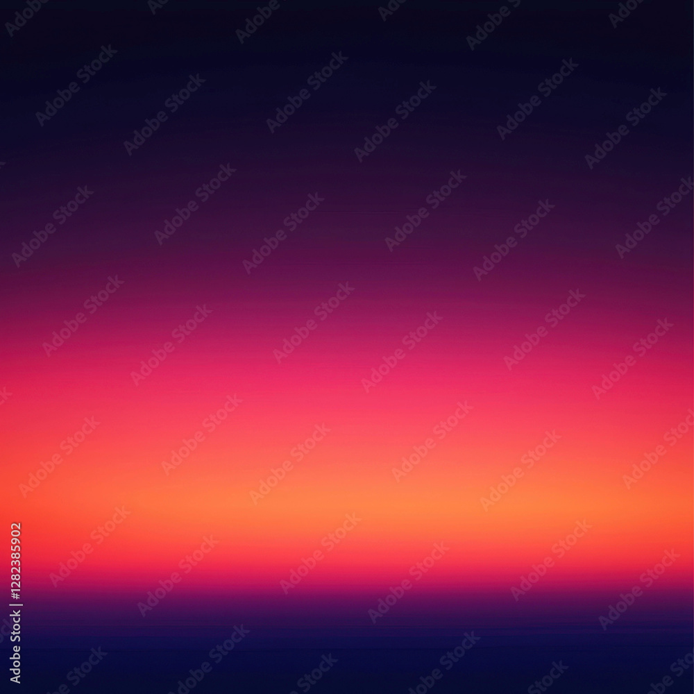 Obraz premium A serene sunset or sunrise scene with a smooth color gradient transitioning from deep blue to warm hues No discernible objects, man-made structures or animals present Realistic style - AI-Generated