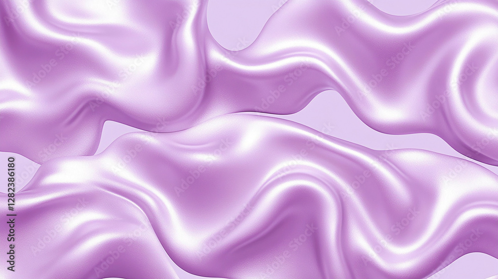 Fototapeta premium Soft, flowing lavender fabric drapes elegantly, creating a serene and calming background effect