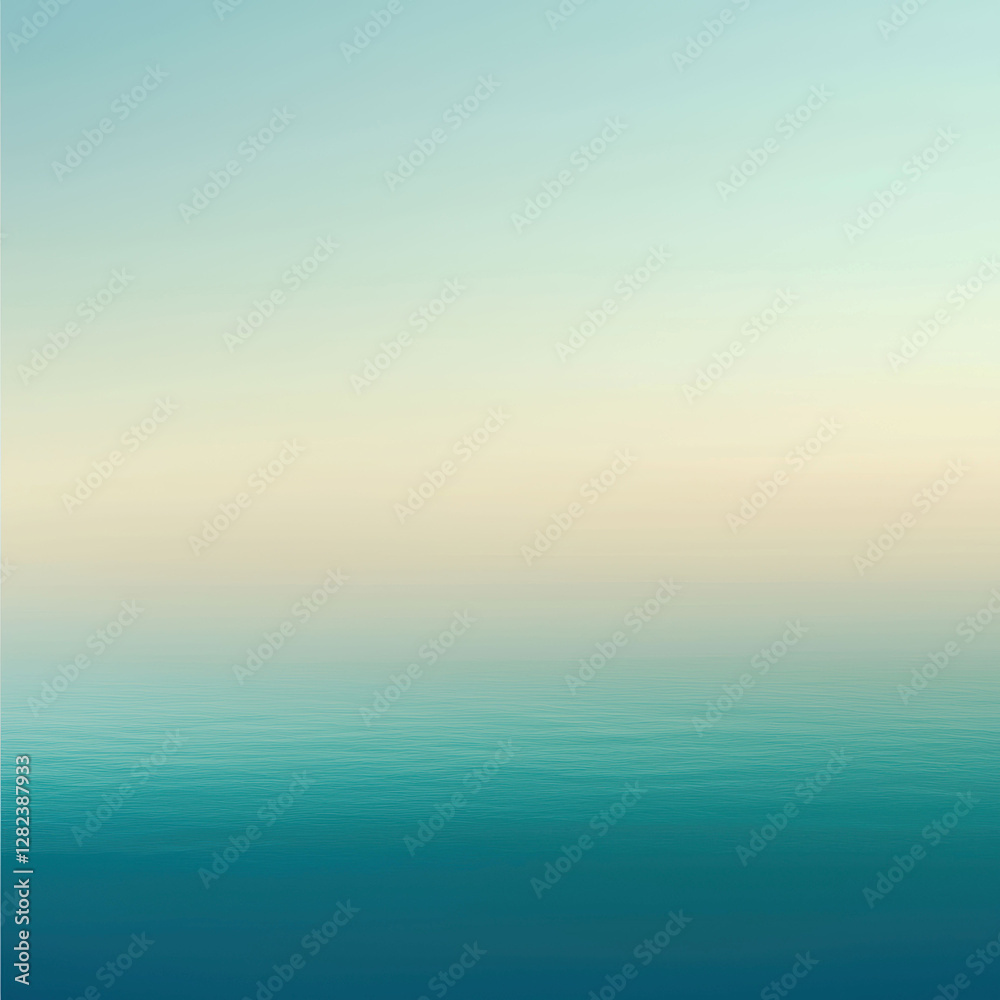 A vast, expansive view of a clear blue sky transitioning to turquoise at the horizon, reflecting on the ocean below The image has no visible objects or texts, and appears to be taken f - AI-Generated