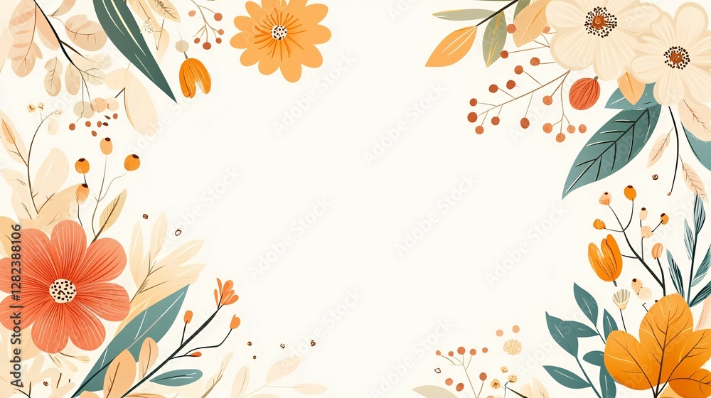 Obraz premium Beautiful floral arrangement of flowers leaves and berries in bloom