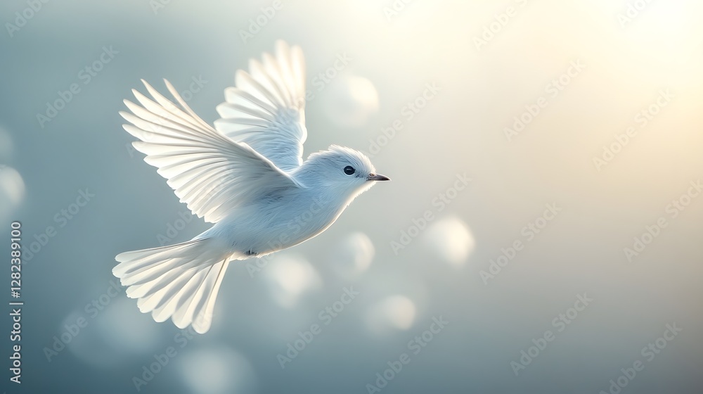Obraz premium White bird flying illustration