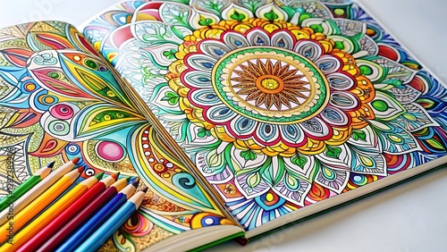 Colorful Mandala Coloring Book Pages photo