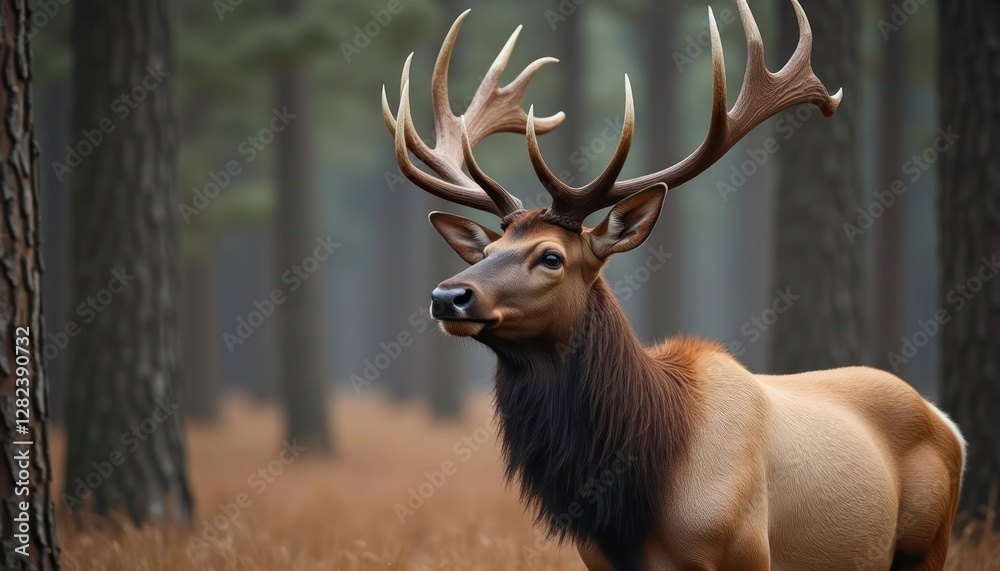 Obraz premium Majestic Elk in Autumn Forest