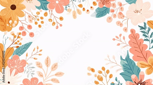 Beautiful floral elements arranged to create a lovely botanical design
