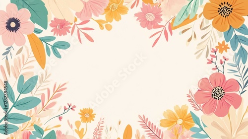 Wallpaper Mural Beautiful colorful floral arrangement with leaves and light colored background Torontodigital.ca