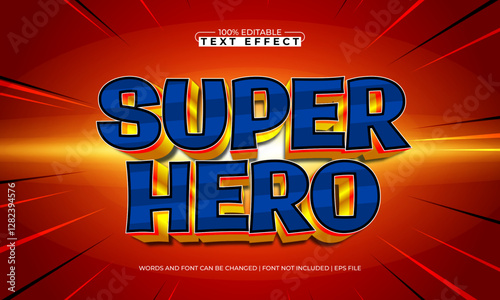 super hero editable text effect with a hero and brave text style