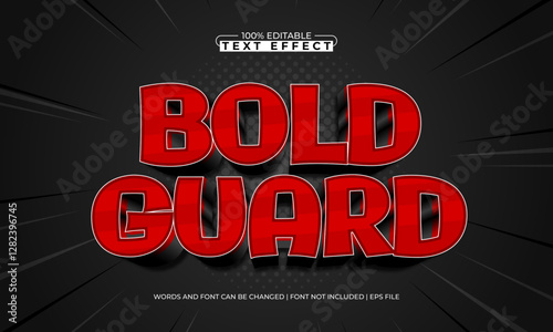 bold guard editable text effect with a hero and brave text style