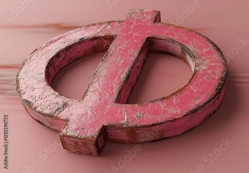 3D Textured Pink Anarchist Symbol on a Smooth Pink Background

 photo