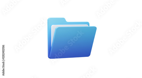 Blue Folder Icon for File Management and Data Organization