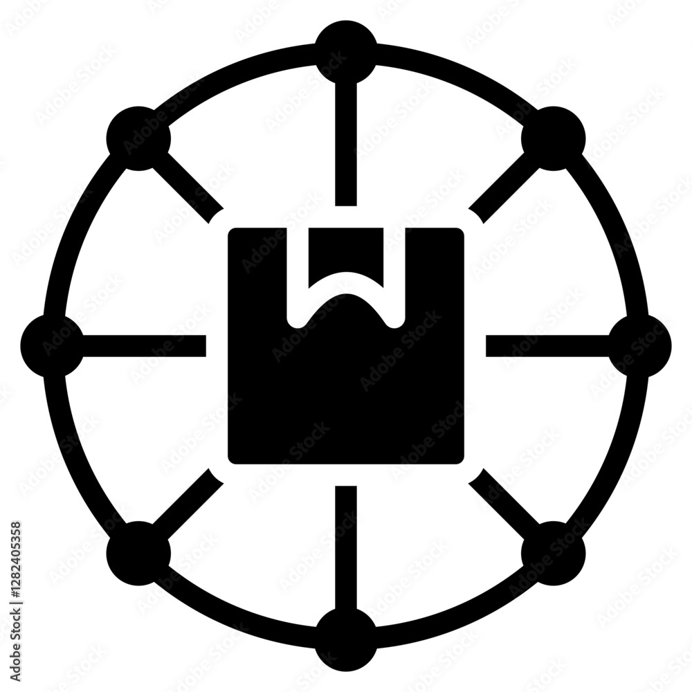 Omni Channel Distribution Solid Black Icon Omni Channel Distribution Solid Black Icon