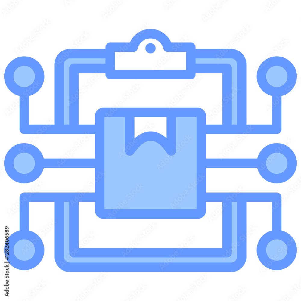 Distribution Network Planning Lineal Blue Icon Distribution Network Planning Lineal Blue Icon