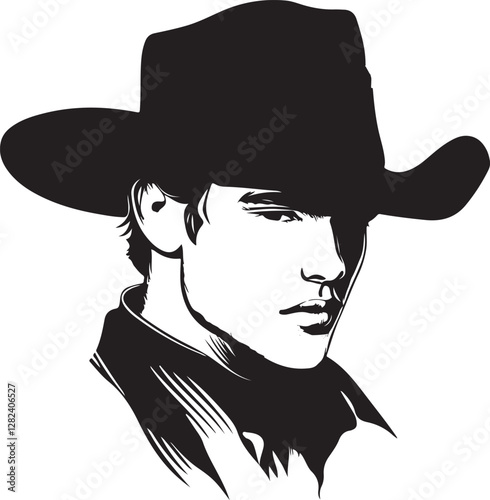 silhouette of a cowboy