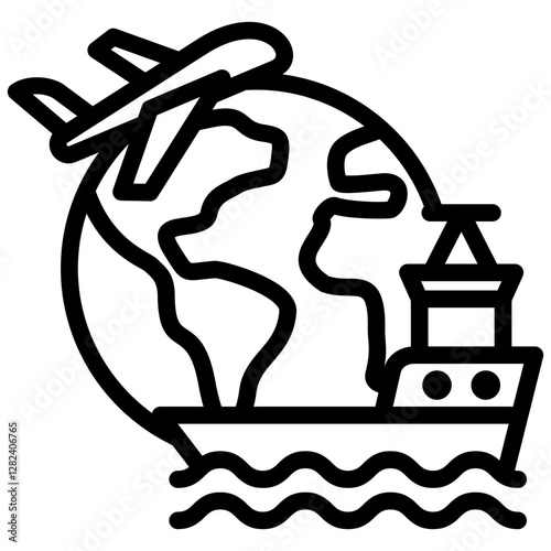 Global Logistics Outline Icon