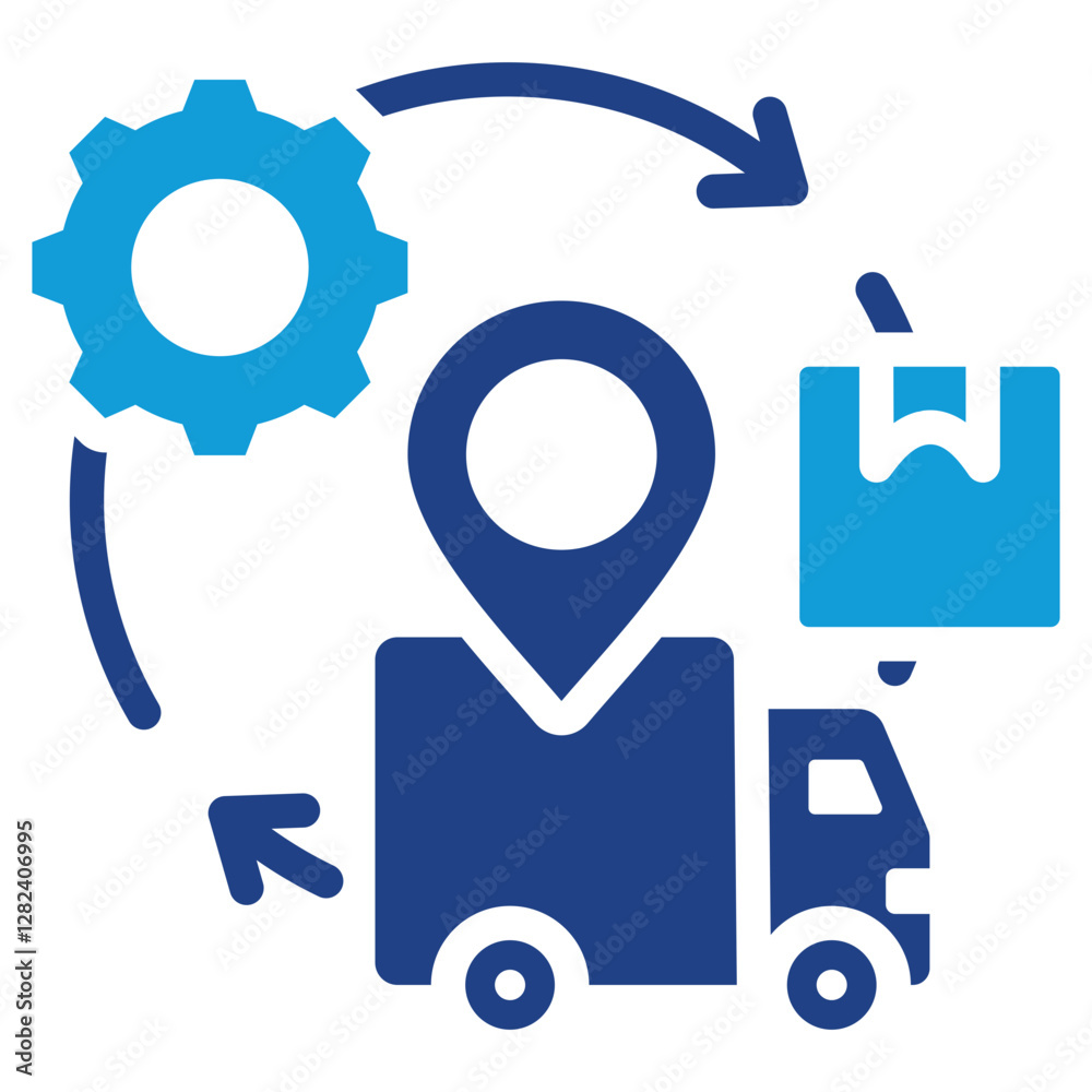 Supply Chain Coordination Dual Tone Icon Supply Chain Coordination Dual Tone Icon