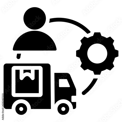 Third Party Logistics Solid Black Icon