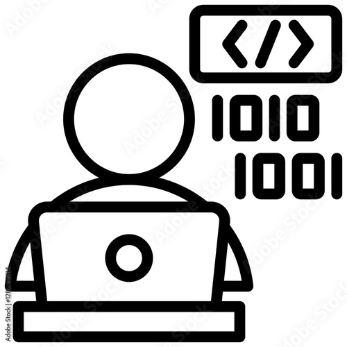 Freelance Programming Outline Icon
