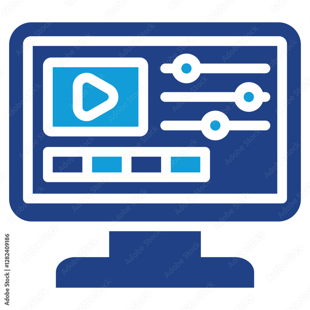 Fototapeta premium Video Editing Dual Tone Icon