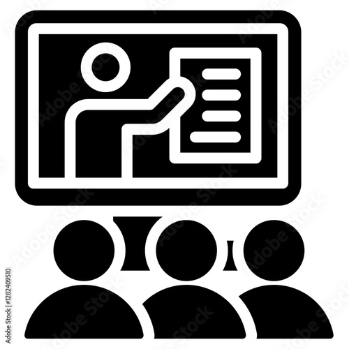 Online Coaching Solid Black Icon